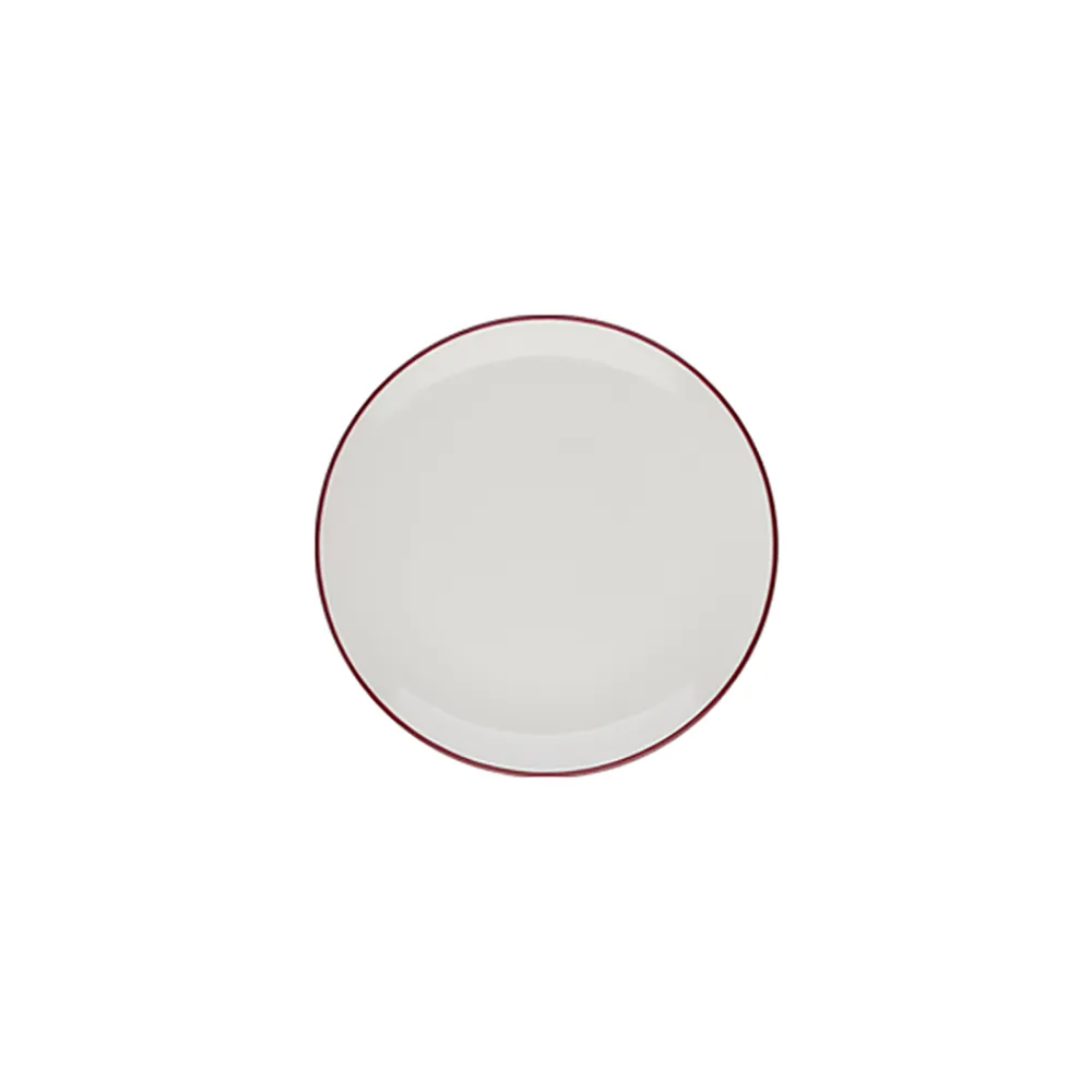 Modest Maroon Lona Düz Tabak 23 cm
